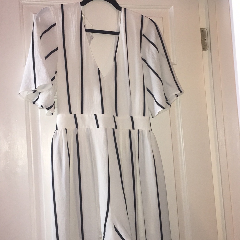 Striped maxi romper
